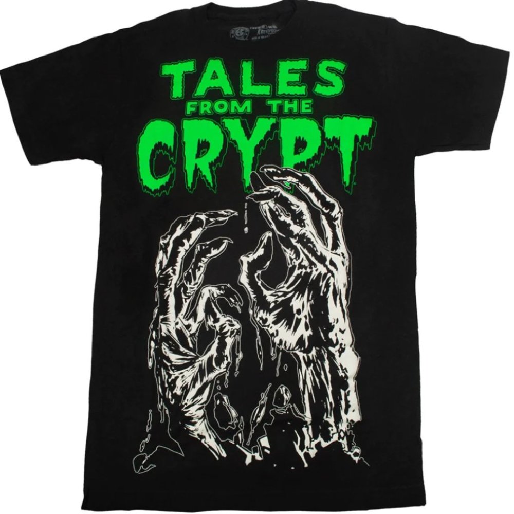 Tales From The Crypt Men's Black Tee Shirt Glow Hands S-M-L-XL-2XL-3XL NWT